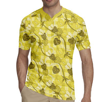 Anthurium Pikake Ti Leaf Palaka Rugby Jersey Yellow Version LT01 - Polynesian Pride