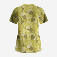 Anthurium Pikake Ti Leaf Palaka Scrub Top Yellow Version LT01 - Polynesian Pride
