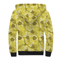 Anthurium Pikake Ti Leaf Palaka Sherpa Hoodie Yellow Version LT01 - Polynesian Pride