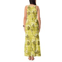 Anthurium Pikake Ti Leaf Palaka Tank Maxi Dress Yellow Version LT01 - Polynesian Pride