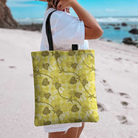 Anthurium Pikake Ti Leaf Palaka Tote Bag Yellow Version LT01 - Polynesian Pride