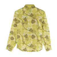 Anthurium Pikake Ti Leaf Palaka Women Casual Shirt Yellow Version LT01 - Polynesian Pride