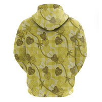 Anthurium Pikake Ti Leaf Palaka Zip Hoodie Yellow Version LT01 - Polynesian Pride