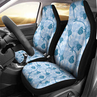 Anthurium Pikake Ti Leaf Palaka Car Seat Cover Blue Version LT01 - Polynesian Pride