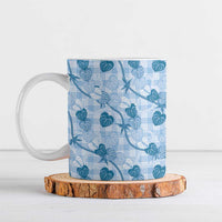 Anthurium Pikake Ti Leaf Palaka Ceramic Mug Blue Version LT01 Blue - Polynesian Pride