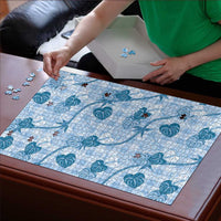 Anthurium Pikake Ti Leaf Palaka Puzzle Blue Version LT01 - Polynesian Pride
