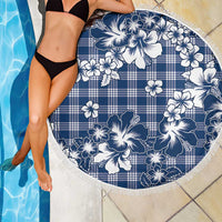 Hibiscus Pakala Cobalt Blue Royal Beach Blanket Tropical Floral Stylized - Polynesian Pride