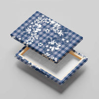 Hibiscus Pakala Cobalt Blue Royal Canvas Wall Art Tropical Floral Stylized - Polynesian Pride