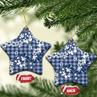 Hibiscus Pakala Cobalt Blue Royal Ceramic Ornament Tropical Floral Stylized LT01 Star Blue - Polynesian Pride