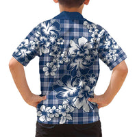 Hibiscus Pakala Cobalt Blue Royal Family Matching Puletasi and Hawaiian Shirt Tropical Floral Stylized - Polynesian Pride