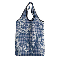 Hibiscus Pakala Cobalt Blue Royal Grocery Bag Tropical Floral Stylized - Polynesian Pride