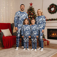 Hibiscus Pakala Cobalt Blue Royal Christmas Pajama Set Tropical Floral Stylized LT01 - Polynesian Pride