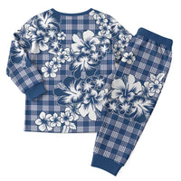 Hibiscus Pakala Cobalt Blue Royal Christmas Pajama Set Tropical Floral Stylized LT01 - Polynesian Pride