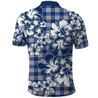 Hibiscus Pakala Cobalt Blue Royal Polo Shirt Tropical Floral Stylized LT01 - Polynesian Pride