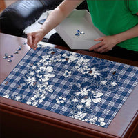 Hibiscus Pakala Cobalt Blue Royal Puzzle Tropical Floral Stylized - Polynesian Pride