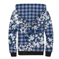 Hibiscus Pakala Cobalt Blue Royal Sherpa Hoodie Tropical Floral Stylized LT01 - Polynesian Pride