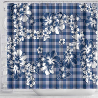 Hibiscus Pakala Cobalt Blue Royal Shower Curtain Tropical Floral Stylized - Polynesian Pride
