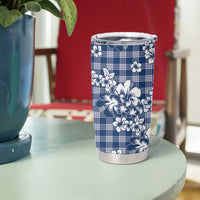 Hibiscus Pakala Cobalt Blue Royal Tumbler Cup Tropical Floral Stylized - Polynesian Pride