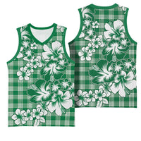 Hibiscus Pakala Emerald Green Basketball Jersey Tropical Floral Stylized - Polynesian Pride