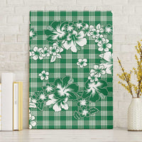 Hibiscus Pakala Emerald Green Canvas Wall Art Tropical Floral Stylized - Polynesian Pride