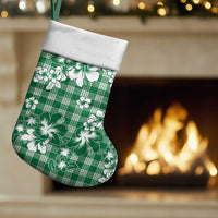 Hibiscus Pakala Emerald Green Christmas Stocking Tropical Floral Stylized - Polynesian Pride