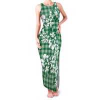 Hibiscus Pakala Emerald Green Family Matching Tank Maxi Dress and Hawaiian Shirt Tropical Floral Stylized - Polynesian Pride