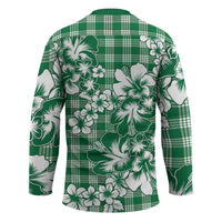 Hibiscus Pakala Emerald Green Hockey Jersey Tropical Floral Stylized LT01 - Polynesian Pride