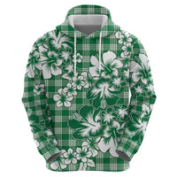 Hibiscus Pakala Emerald Green Hoodie Tropical Floral Stylized - Polynesian Pride