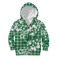 Hibiscus Pakala Emerald Green Kid Hoodie Tropical Floral Stylized - Polynesian Pride