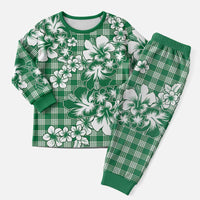 Hibiscus Pakala Emerald Green Christmas Pajama Set Tropical Floral Stylized LT01 Men Green - Polynesian Pride