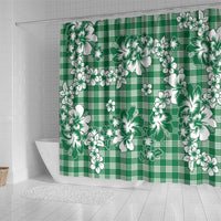 Hibiscus Pakala Emerald Green Shower Curtain Tropical Floral Stylized - Polynesian Pride