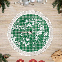 Hibiscus Pakala Emerald Green Tree Skirt Tropical Floral Stylized LT01 Fringed Green - Polynesian Pride