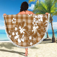 Hibiscus Pakala Bronze Brown Beach Blanket Tropical Floral Stylized - Polynesian Pride