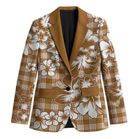 Hibiscus Pakala Bronze Brown Blazer Tropical Floral Stylized - Polynesian Pride