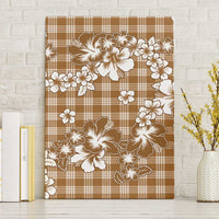Hibiscus Pakala Bronze Brown Canvas Wall Art Tropical Floral Stylized - Polynesian Pride