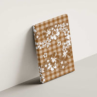 Hibiscus Pakala Bronze Brown Canvas Wall Art Tropical Floral Stylized - Polynesian Pride