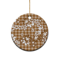 Hibiscus Pakala Bronze Brown Ceramic Ornament Tropical Floral Stylized LT01 - Polynesian Pride
