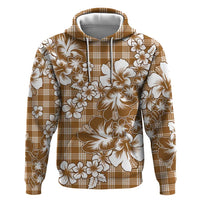 Hibiscus Pakala Bronze Brown Hoodie Tropical Floral Stylized - Polynesian Pride