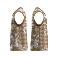 Hibiscus Pakala Bronze Brown Christmas Knitted V-Neck Vest Tropical Floral Stylized LT01 - Polynesian Pride