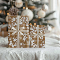 Hibiscus Pakala Bronze Brown Wrapping Paper Tropical Floral Stylized LT01 - Polynesian Pride