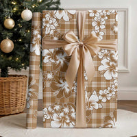 Hibiscus Pakala Bronze Brown Wrapping Paper Tropical Floral Stylized LT01 - Polynesian Pride