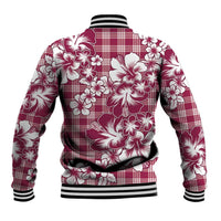 Hibiscus Pakala Royal Magenta Baseball Jacket Tropical Floral Stylized - Polynesian Pride