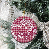 Hibiscus Pakala Royal Magenta Ceramic Ornament Tropical Floral Stylized LT01 - Polynesian Pride