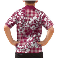 Hibiscus Pakala Royal Magenta Family Matching Mermaid Dress and Hawaiian Shirt Tropical Floral Stylized - Polynesian Pride