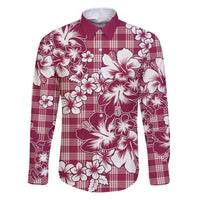 Hibiscus Pakala Royal Magenta Family Matching Puletasi and Hawaiian Shirt Tropical Floral Stylized - Polynesian Pride