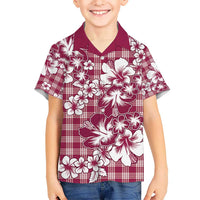 Hibiscus Pakala Royal Magenta Kid Hawaiian Shirt Tropical Floral Stylized - Polynesian Pride