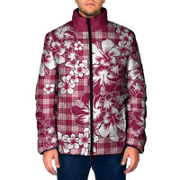 Hibiscus Pakala Royal Magenta Padded Jacket Tropical Floral Stylized - Polynesian Pride