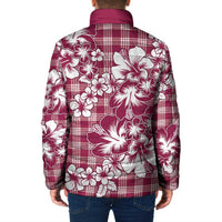 Hibiscus Pakala Royal Magenta Padded Jacket Tropical Floral Stylized - Polynesian Pride