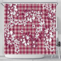 Hibiscus Pakala Royal Magenta Shower Curtain Tropical Floral Stylized - Polynesian Pride
