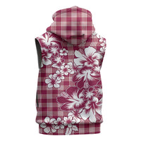 Hibiscus Pakala Royal Magenta Sleeveless Hoodie Tropical Floral Stylized - Polynesian Pride